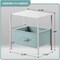 Sorbus Nightstand with 2 Drawers - Steel Frame, Wood Top & Easy Pull Fabric Bins - Great for Home, Bedroom, Office & College Dorm